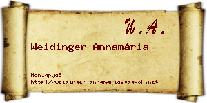Weidinger Annamária névjegykártya